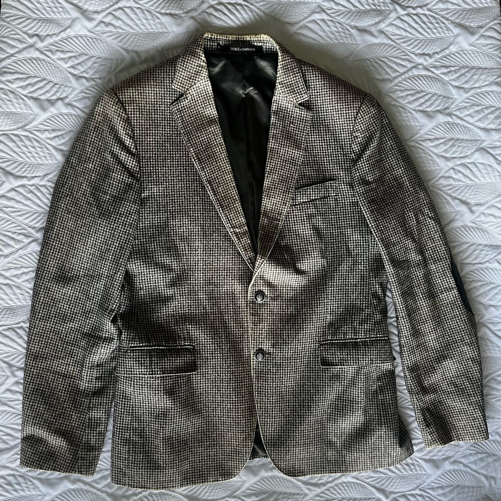 Men's Houndstooth Two-Button Blazer - Black & White